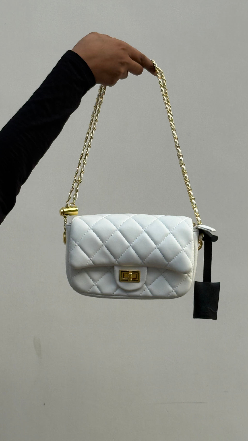 Quilted Sling Bag – Gold Turn‑Lock