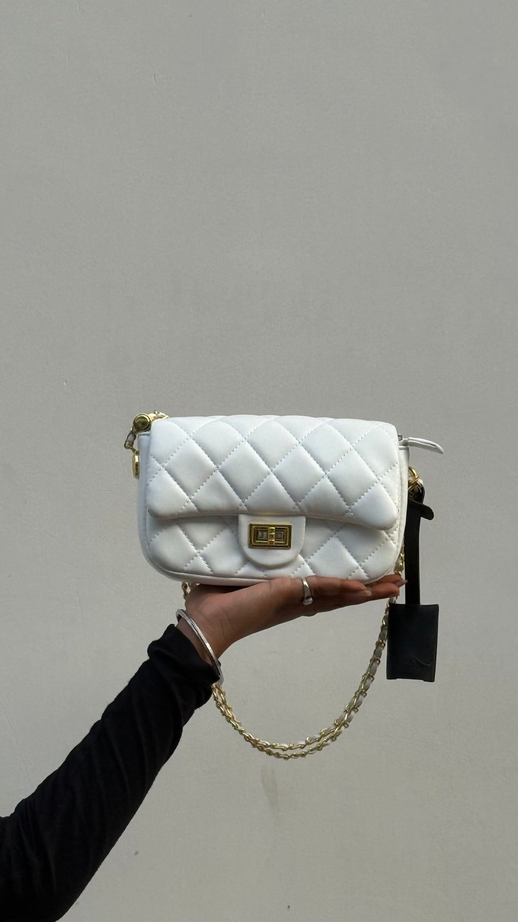Quilted Sling Bag – Gold Turn‑Lock