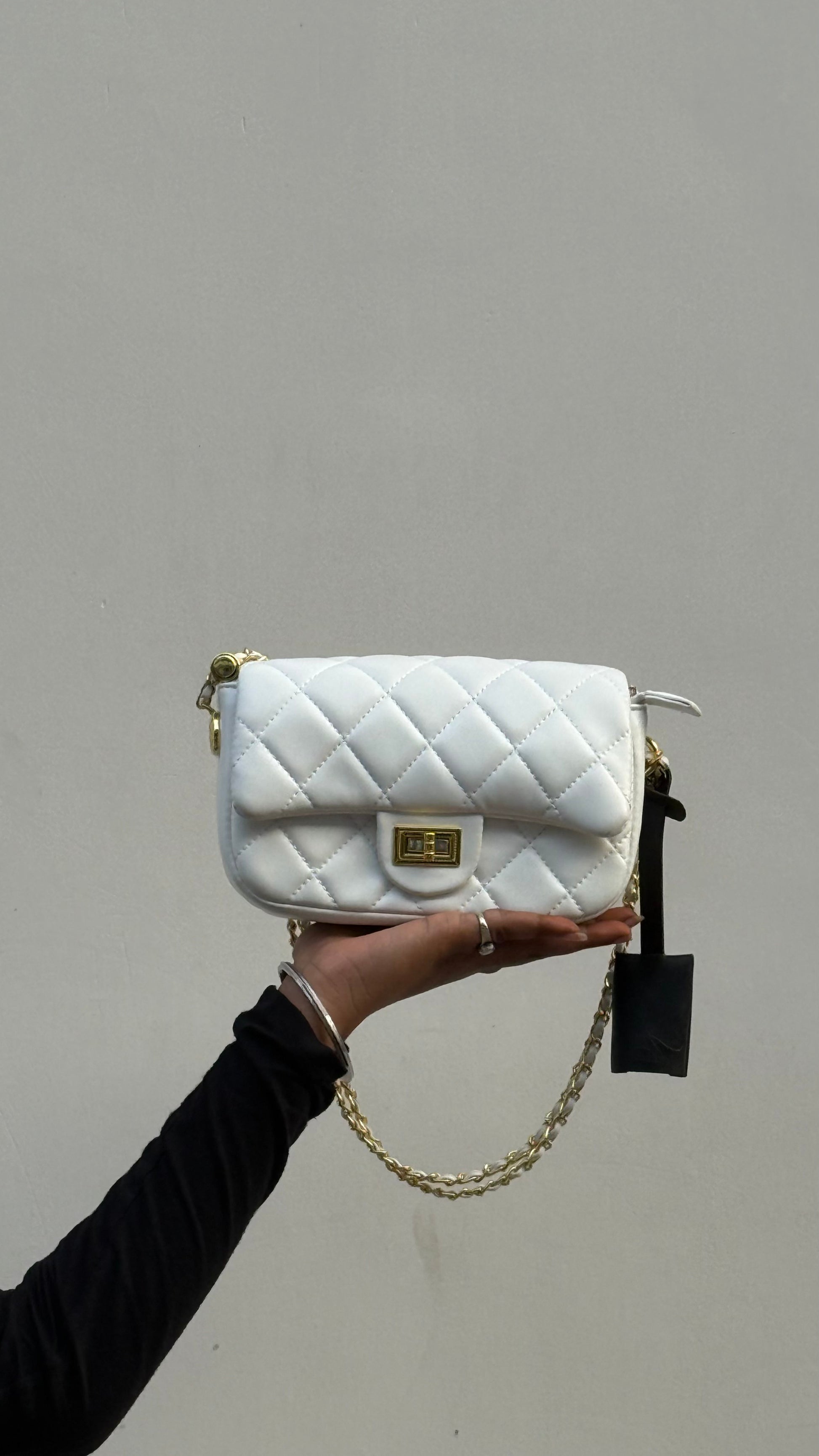 Quilted Sling Bag – Gold Turn‑Lock